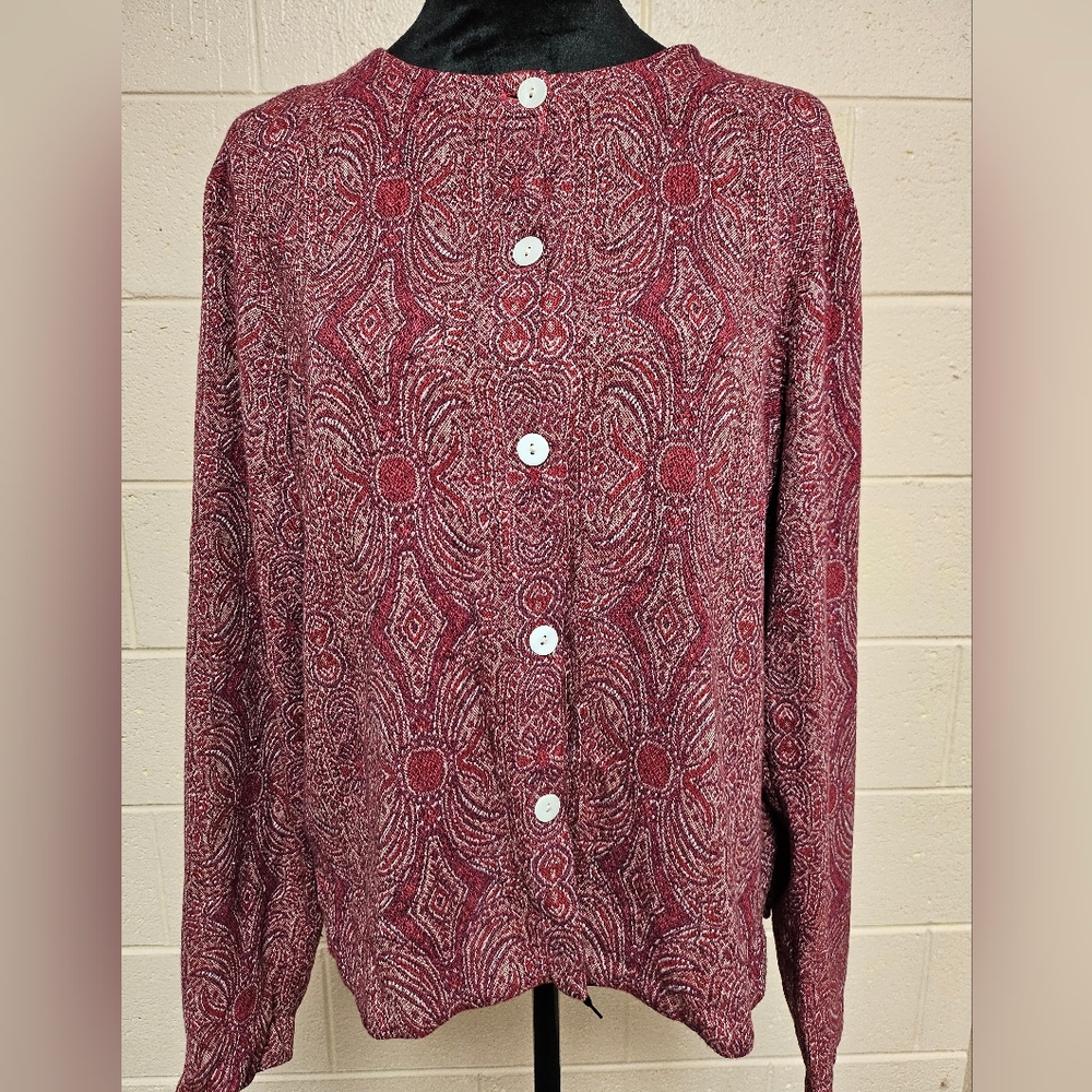 Van Heusen Red Patterned Knit Top